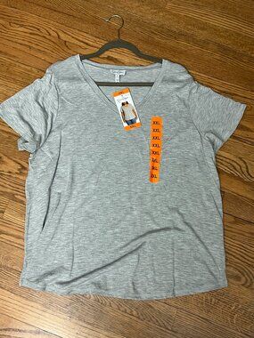 Jessica Simpson Gray Flutter Sleeve Top XXL NEW